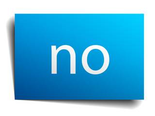 no blue paper sign on white background