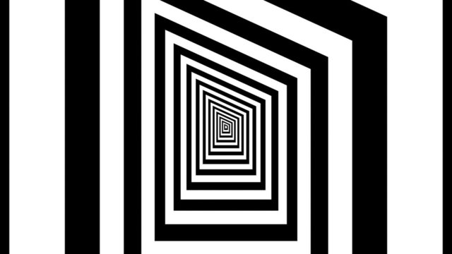 Concentric oncoming symbol, rune uruz -  visual illusion