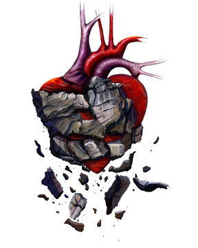   stone heart / stone heart digital painting