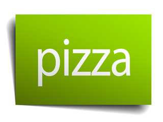 pizza square paper sign isolated on white