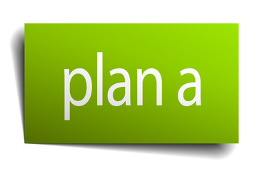 plan a square paper sign isolated on white