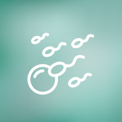 Sperm and egg cells thin line icon