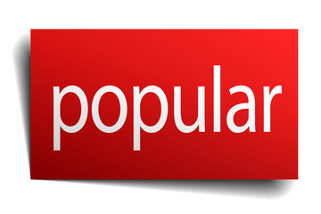 popular red paper sign on white background