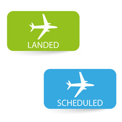 scheduled and landed airport icons