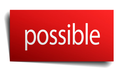 possible red square isolated paper sign on white