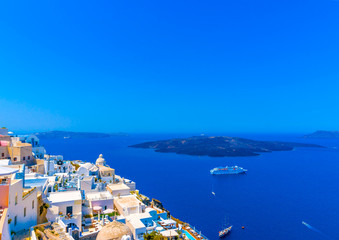 in Fira the capital of Santorini island in Greece