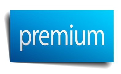 premium blue paper sign on white background