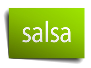 salsa square paper sticker isolated on white
