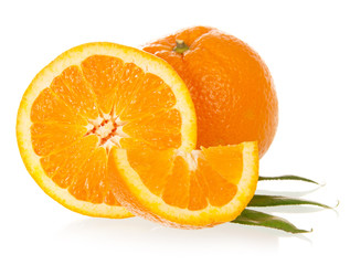 The macro foto of the cut orange