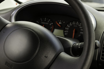 Obraz na płótnie Canvas Steering wheel, close-up