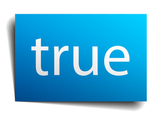 true blue paper sign isolated on white