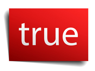 true red paper sign on white background