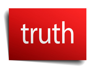 truth red paper sign on white background
