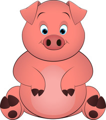 pig on a white background