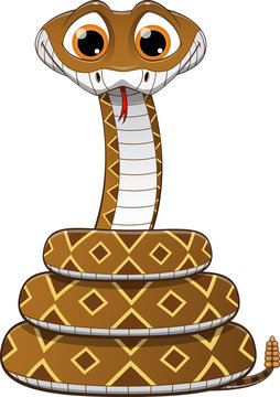 cartoon brown snake coiled up clip art preview