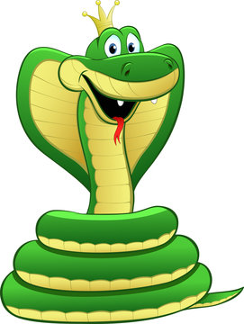 Cartoon illustration of a green snake