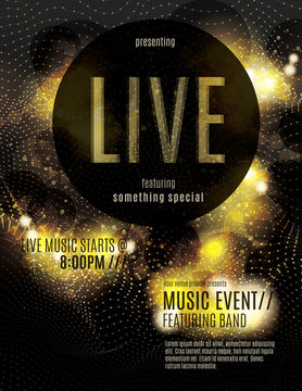 Sparkling Gold Live Music Poster Template