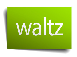 waltz square paper sign isolated on white