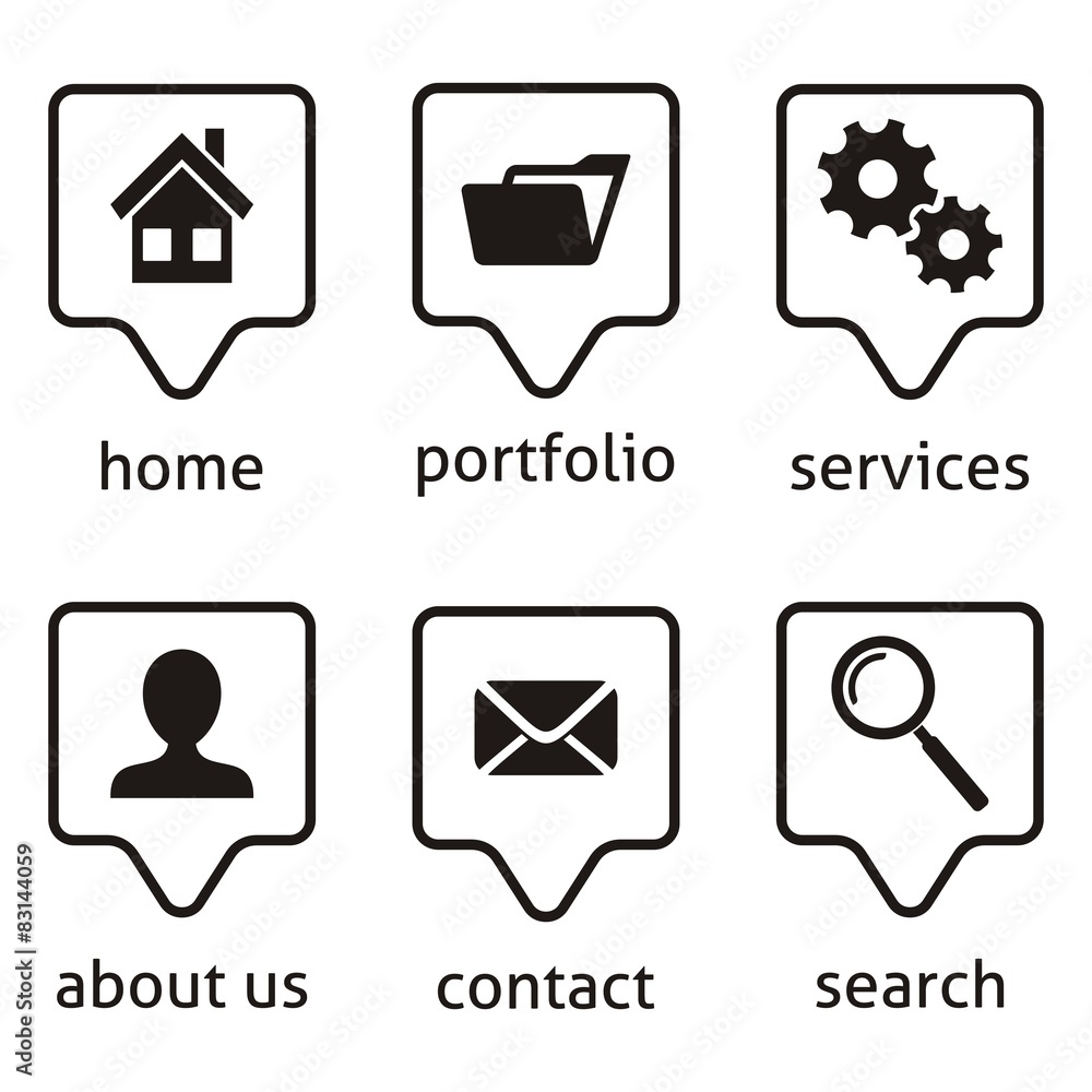 Wall mural vector website menu icons