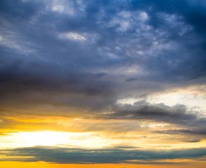 sky with clouds and sun
