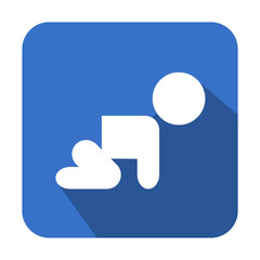 Fototapeta premium Icono cuadrado azul bebe con sombra