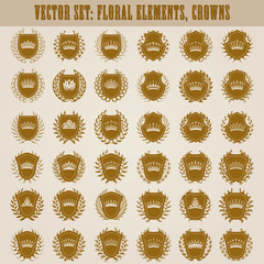 Golden shields with laurel wreath