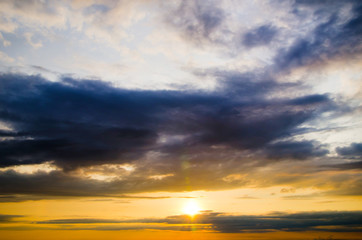 Fototapeta na wymiar sky with clouds and sun
