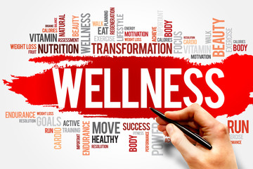WELLNESS word cloud, fitness, sport, health concept