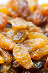 Yellow sultanas raisins background