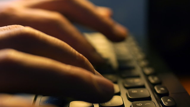 Typing on a wireless computer keyboard