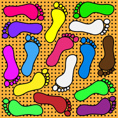 Colored footprints