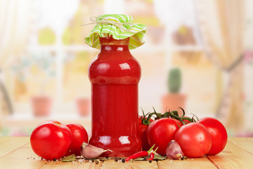 Tomato juice and vegetables