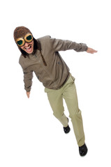 Funny pilot isolated on the white