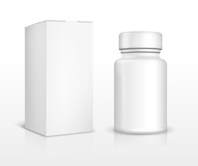 Blank medicine bottle and package box