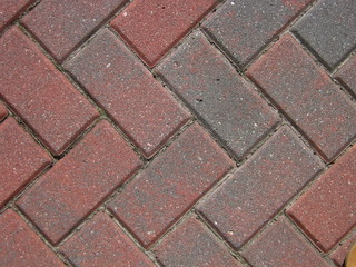 In a herringbone pattern