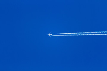 jet airplane on blue sky