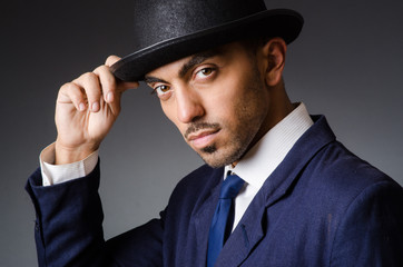 Man with hat in vintage concept