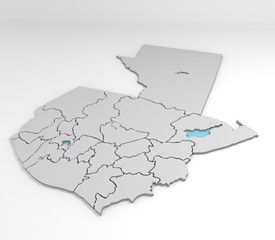 Guatemala map 3d illustration