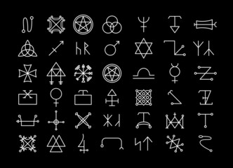 Religion and philosophy, spirituality or occultism icons