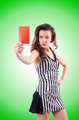 Woman judge isolated on the white
