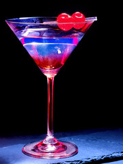 Cherry cocktail  on black background 49