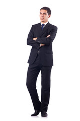 Businessman in formal attire isolated on white