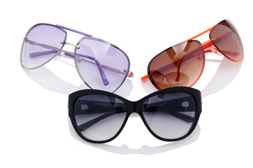 Elegant sunglasses isolated on the white