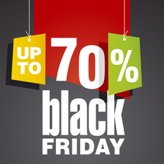 Black friday Sale up to 70 percent off red black background