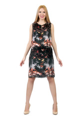 Beautiful pregnant woman isolated on white