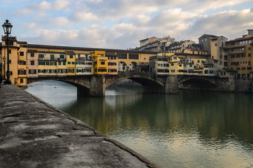 Obraz premium Old bridge Florence at sunset ,Italy