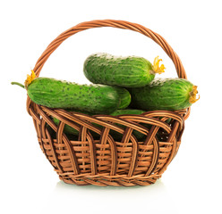Cucumbers in basket