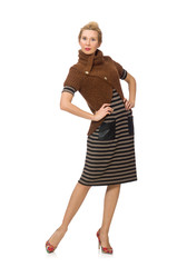 Beautiful young woman isolated on white