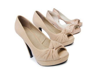 Woman shoes isolated on the white background