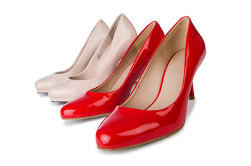 Set of shoes isolated on the white background